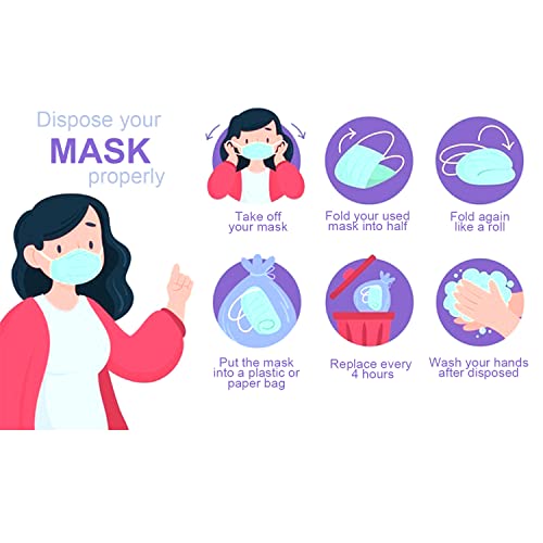 Kids Face Mask Blue Disposable Children Breathable Safety Masks with Adjustable Nose Clip(50 Pack)