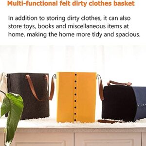 RuiYBuTi, Laundry Basket, Storage Bins Laundry Hamper Bag with Handle for Bedroom Laundry Room, Collapsible Felt Toy Storage Organizer Room Decor, Black