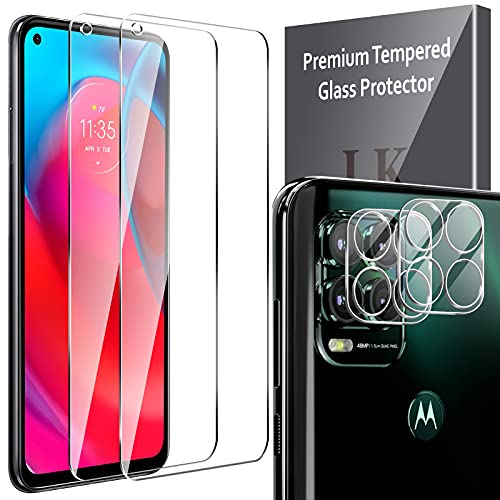 LK [4 Pack] 2 Pack Moto G Stylus 5G Screen Protector + 2 Pack Camera Lens Protector, Tempered Glass Screen Protector for Moto G Stylus 5G Only, Case Friendly, Easy Installation, HD Clarity