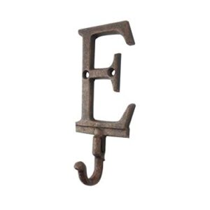 Handcrafted Nautical Decor Rustic Copper Cast Iron Letter E Alphabet Wall Hook 6"