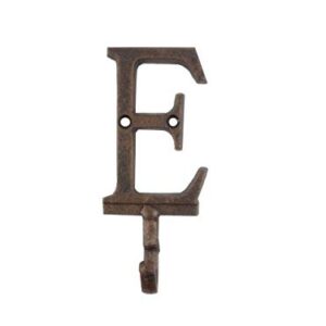 Handcrafted Nautical Decor Rustic Copper Cast Iron Letter E Alphabet Wall Hook 6"