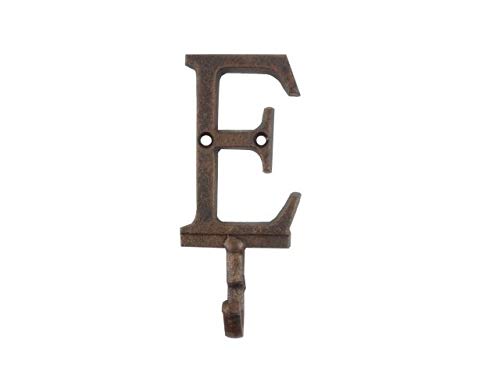 Handcrafted Nautical Decor Rustic Copper Cast Iron Letter E Alphabet Wall Hook 6"