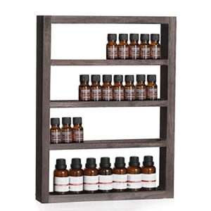 oyeal wall mount essential oil storage organizers 4 tier nail polish rack holder wood floating shelves for bottles storage and display shelf