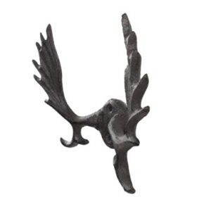 Handcrafted Nautical Decor Cast Iron Moose Antler Decorative Metal Wall Hooks 8"