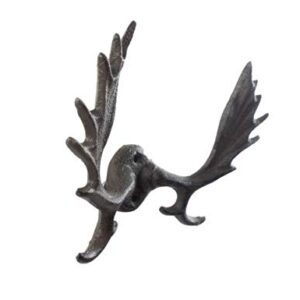 Handcrafted Nautical Decor Cast Iron Moose Antler Decorative Metal Wall Hooks 8"