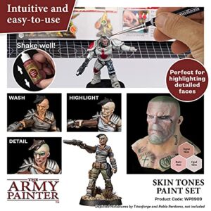 The Army Painter Skin Tones Paint Set, 16 Acrylic Paints, 4 empty bottles and 16 Mixing Balls for Advanced Techniques in Wargames Miniature Model Painting