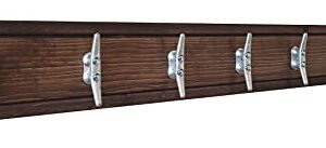 Bay View, Wood Boat Cleat Hook Rack, Rustic Hook Rack, Farmhouse Hook Rack, Wooden Coat Rack, Coat Rack Wall Mount- 4 Sizes and 20 Colors - Jacobean