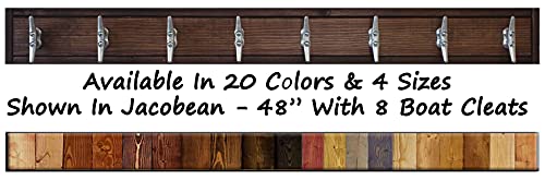 Bay View, Wood Boat Cleat Hook Rack, Rustic Hook Rack, Farmhouse Hook Rack, Wooden Coat Rack, Coat Rack Wall Mount- 4 Sizes and 20 Colors - Jacobean