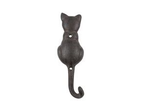 handcrafted nautical decor cast iron cat tail decorative metal wall hook 7"