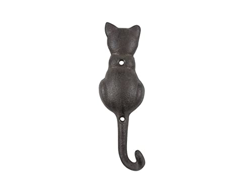 Handcrafted Nautical Decor Cast Iron Cat Tail Decorative Metal Wall Hook 7"