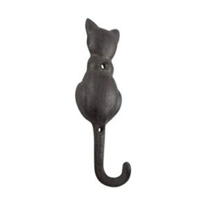 Handcrafted Nautical Decor Cast Iron Cat Tail Decorative Metal Wall Hook 7"