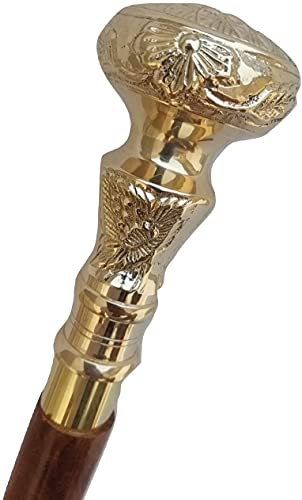 Brass Brass Handle Victorian Telescope Fold able Wooden Walking Stick Walking Cane Ideal Gift