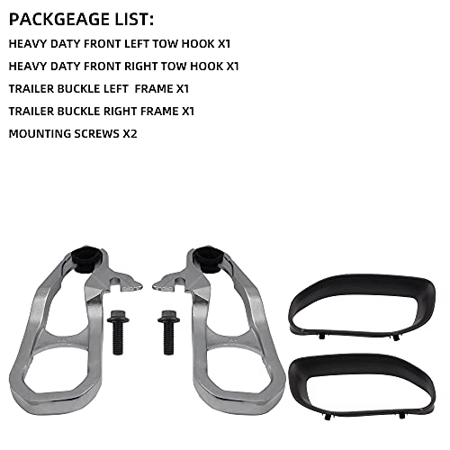 Dasbecan Heavy Duty Front Left & Right Chrome Tow Hooks Compatible with Ram 1500 2019 2020 2021 2022 Replaces# 82215268AB 68272945AB 68272944AB
