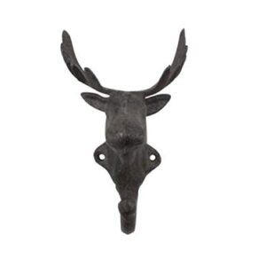 Handcrafted Nautical Decor Cast Iron Moose Head Decorative Metal Wall Hooks 7"