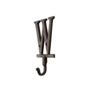 Handcrafted Nautical Decor Rustic Copper Cast Iron Letter W Alphabet Wall Hook 6"