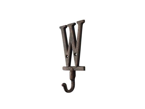 Handcrafted Nautical Decor Rustic Copper Cast Iron Letter W Alphabet Wall Hook 6"
