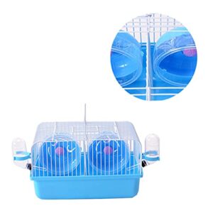 Wheel Delicate Hamster Dating cage Two Mice Fighting Isolation Cage for Pet Blue Isolation Cage Pet House Pet for Hamster Hedgehog Bunny Chinchilla Hamster Cages