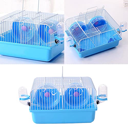 Wheel Delicate Hamster Dating cage Two Mice Fighting Isolation Cage for Pet Blue Isolation Cage Pet House Pet for Hamster Hedgehog Bunny Chinchilla Hamster Cages