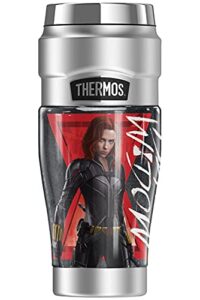 thermos marvel - black widow stainless king stainless steel travel tumbler, vacuum insulated & double wall, 16oz
