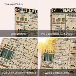 Retro Metal Sign Vintage TIN Sign Fishing Tackle Knowledge Sign for Plaque Poster Cafe Wall Art Sign Gift 8 X 12 INCH