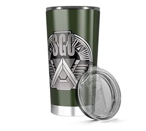 stainless steel insulated tumbler 20oz 30oz stargate cold command iced coffee tea wine hot funny travel cups mugs for men women, white, 20, 30oz