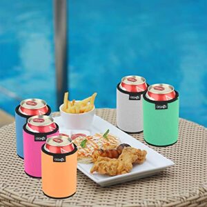 Cosmos Pack of 5 Non Skid Full Flat Bottom Neoprene 12 OZ Can Cooler Sleeves Can Insulated Cover for Soda, Beer & Water Bottles (For 12 oz Standard Can Size)