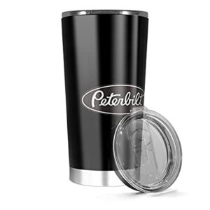 Insulated Tumbler Stainless Steel 20oz 30 Oz Peterbilt Hot Trucks Coffee Logo Wine Tea Cold Iced Funny Travel Cups Mugs For Men Women, White