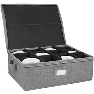 vtvt cup and mug storage box with dividers,protects for 12 coffee mugs and tea cups,hard shelled for glassware moving (cups storage)