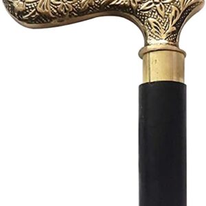 Halloween Walking Cane (37 Inch) Unique Gentleman Decorative Wooden Folding Walking Sticks with Brass Inlay Design Handle for Senior CitizenWalking Sticks and Canes for Men/Women/Seniors