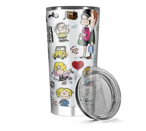 stainless steel insulated tumbler 20oz 30oz mafalda tea and coffee her iced characters hot wine cold funny travel cups mugs for men women, white