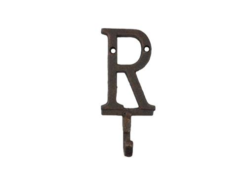 Handcrafted Nautical Decor Rustic Copper Cast Iron Letter R Alphabet Wall Hook 6"