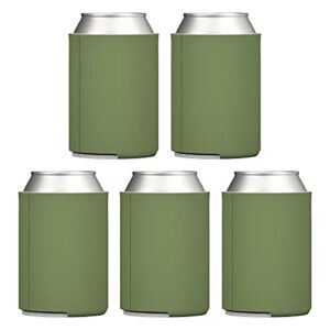 tahoebay blank beer can coolers, plain bulk collapsible soda cover coolies, diy personalized sublimation sleeves for weddings, bachelorette parties, funny htv party favors (sage, 5)