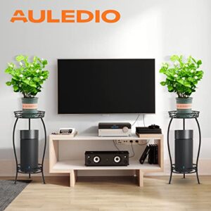 Auledio Plant Stand Rack 2 Tier Indoor Outdoor Multiple Holder Shelf,Black