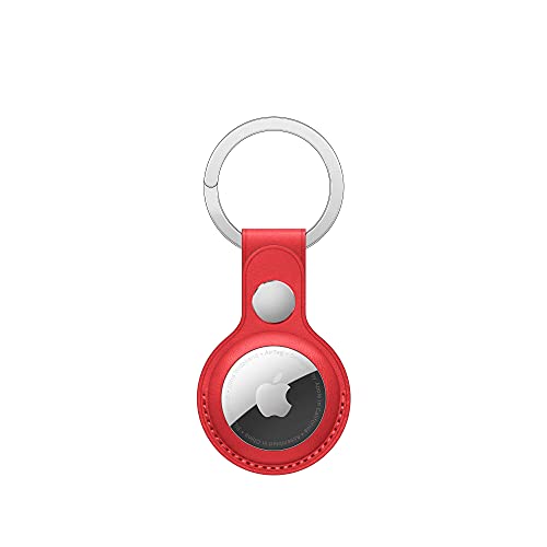 AIRINO - Leather Airtag Holder Airtag Case Airtag Keychain . Excellent Air tag Accessories for Apple airtag (Red)