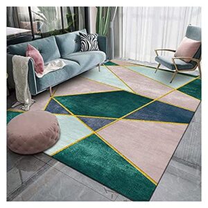 wertyg area rugs, modern rugs extra large non-slip floor mat fashionable nordic minimalist pink green geometric gold stitching home accessories living bedroom dining room (60 90cm) (size : 160230cm)