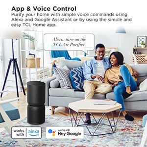 TCL Breeva A5 Smart Air Purifier with 5-Stage Clean, True HEPA (H13), Removes 99.97% of Dust/Bacteria/Odors & More, App & Voice Control, Auto Shield, Ultra-Quiet, Black (A515B)