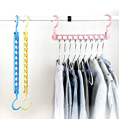 Fancy Home 6 Pack Magic Closet Organizers ,9 Hole Space Saving Clothes Hangers for Heavy Clothes, Closet Organizer Hangers for Dorm Room Essentials, Large