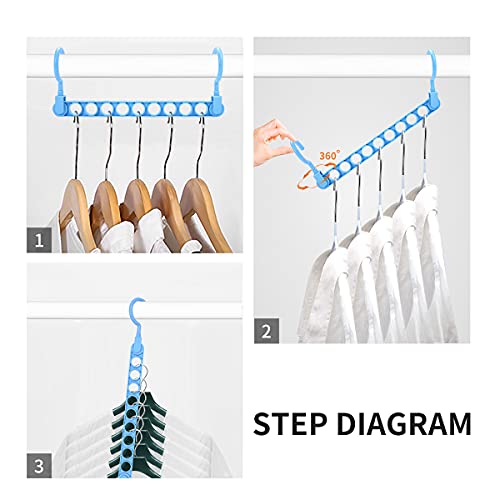 Fancy Home 6 Pack Magic Closet Organizers ,9 Hole Space Saving Clothes Hangers for Heavy Clothes, Closet Organizer Hangers for Dorm Room Essentials, Large