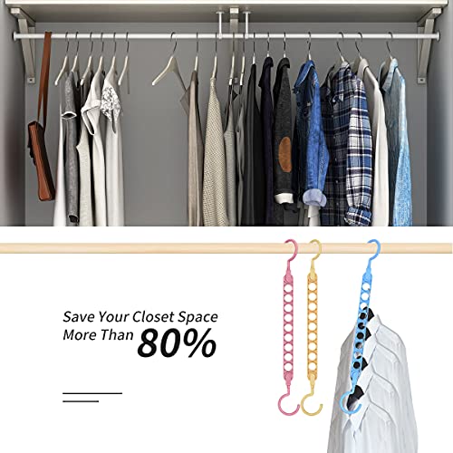 Fancy Home 6 Pack Magic Closet Organizers ,9 Hole Space Saving Clothes Hangers for Heavy Clothes, Closet Organizer Hangers for Dorm Room Essentials, Large