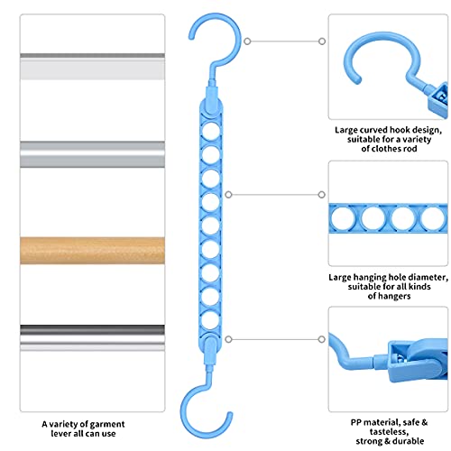 Fancy Home 6 Pack Magic Closet Organizers ,9 Hole Space Saving Clothes Hangers for Heavy Clothes, Closet Organizer Hangers for Dorm Room Essentials, Large