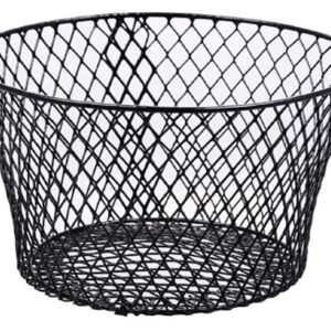 PROSPERITY DEVINE Small Vinyl-Coated Black Wire Baskets 2( Round) & 2(Oval) Wire Mesh Waste Basket for Organizing, Storage, Office, Class Rooms and More