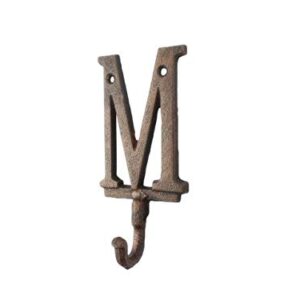 Handcrafted Nautical Decor Rustic Copper Cast Iron Letter M Alphabet Wall Hook 6"