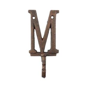 Handcrafted Nautical Decor Rustic Copper Cast Iron Letter M Alphabet Wall Hook 6"