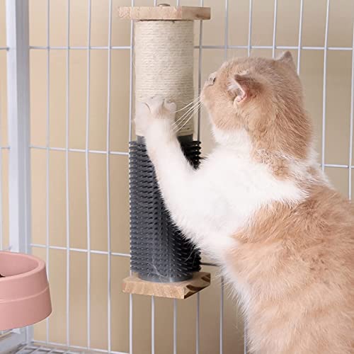 SHENGOCASE 2-Pack Cat Scratching Post for Crate Cage, Cage Mounted Scratching Post with Self Groomer and Massager, Cage Scratcher Pole, Cat Cage Kennel Crate Playpen Accessories Toys