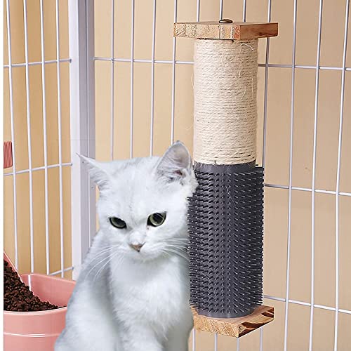 SHENGOCASE 2-Pack Cat Scratching Post for Crate Cage, Cage Mounted Scratching Post with Self Groomer and Massager, Cage Scratcher Pole, Cat Cage Kennel Crate Playpen Accessories Toys