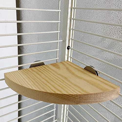 KINTOR Bird Perch Stand Birdcage Platform for Small Medium Parrot Rat Small Animal (5.1inch, Wood)