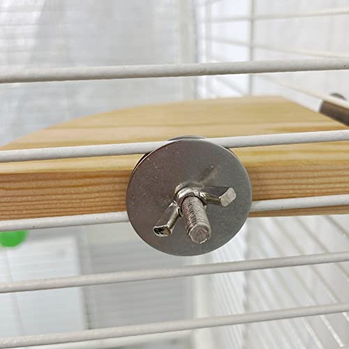 KINTOR Bird Perch Stand Birdcage Platform for Small Medium Parrot Rat Small Animal (5.1inch, Wood)