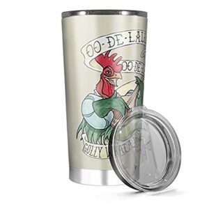 Tumbler Stainless Steel Insulated 20 30 Oz Alan-a-dale Hot Rooster Tea Wine Oo-de-lally Cold Golly Coffee What Iced A Day Tattoo Watercolor Painting Robin Hood Funny Travel Cups Mugs Men Women, White