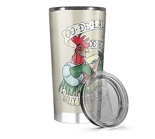 Tumbler Stainless Steel Insulated 20 30 Oz Alan-a-dale Hot Rooster Tea Wine Oo-de-lally Cold Golly Coffee What Iced A Day Tattoo Watercolor Painting Robin Hood Funny Travel Cups Mugs Men Women, White