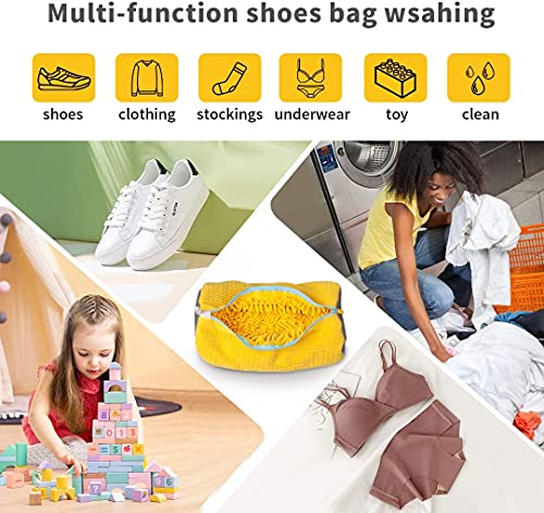 Shoes Laundry Bag Shoe Wash Bag For Washing Machine With Premium Zipper Durable Laundry Bag For Shoes -Sneaker Shoe Cleaner Kit Include Pair of Adjustable Shoe Trees Perfect For Canvas/Sneak